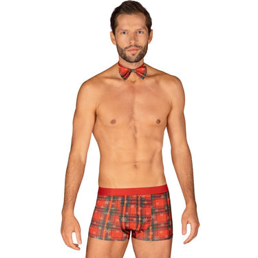 Set Natale Uomo Slip e Papillon in Motivo Festivo con Ciondolo Oro
